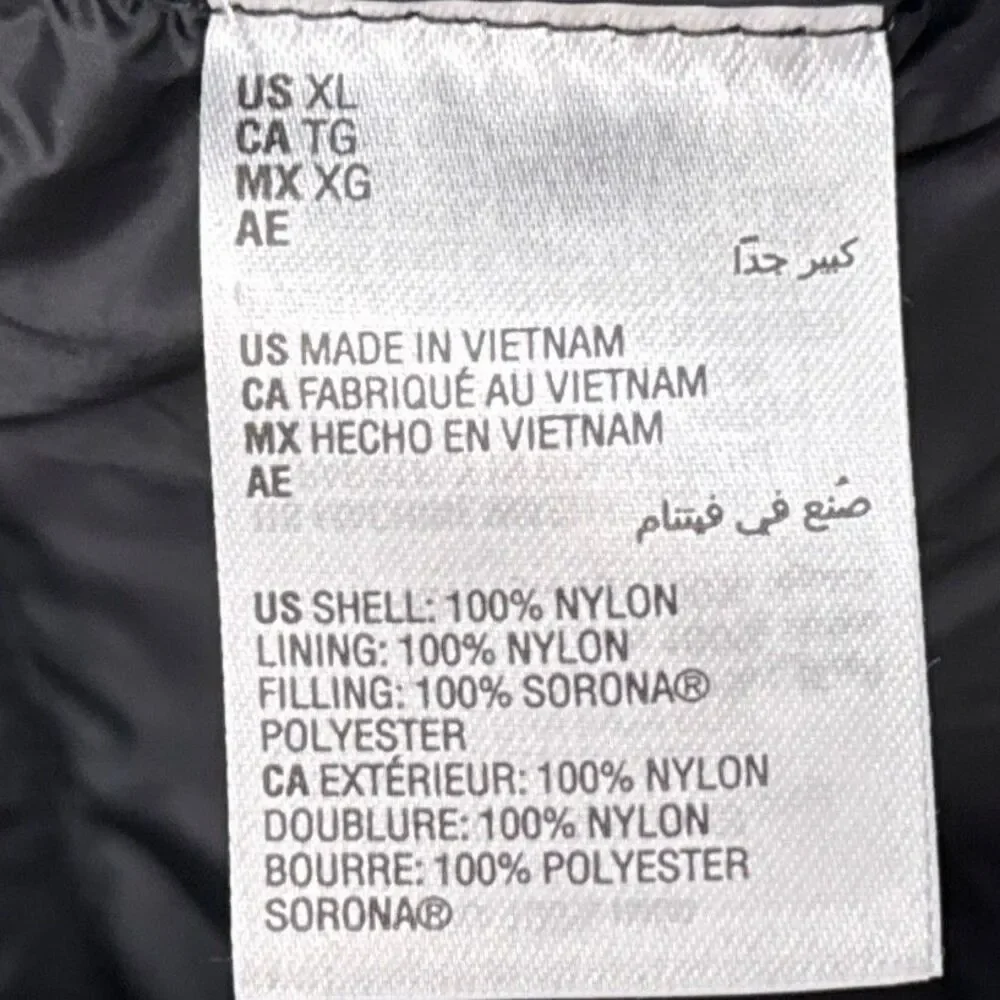 Charter Club Womens Packable Hooded Puffer Vest XL Black Full Zip Pockets